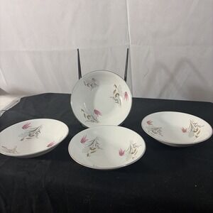 Vtg Royal Duchess fine china Bavaria Germany mountain bell‎ set of 4 berry bowls